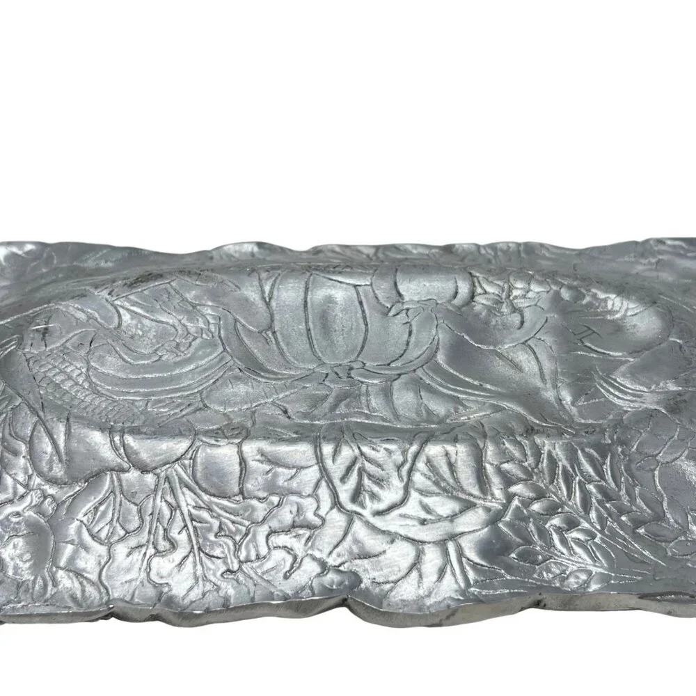 Arthur Court Tray Silver Aluminum Handles 14.5